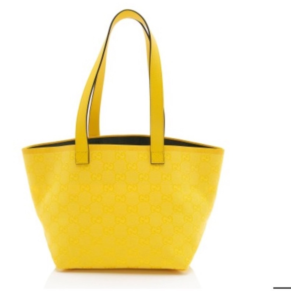 Gucci Totissima Yellow GG Nylon Tote Bag 630353 Eco Sustainable Shopper